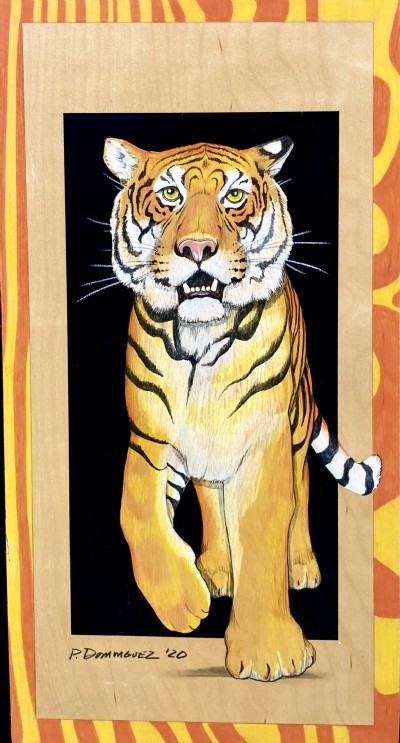 Tiger Drawing, ORIGINAL Colored Pencil Artwork, Wildlife Art, Hand Drawn,  11x11, Wall Decor 